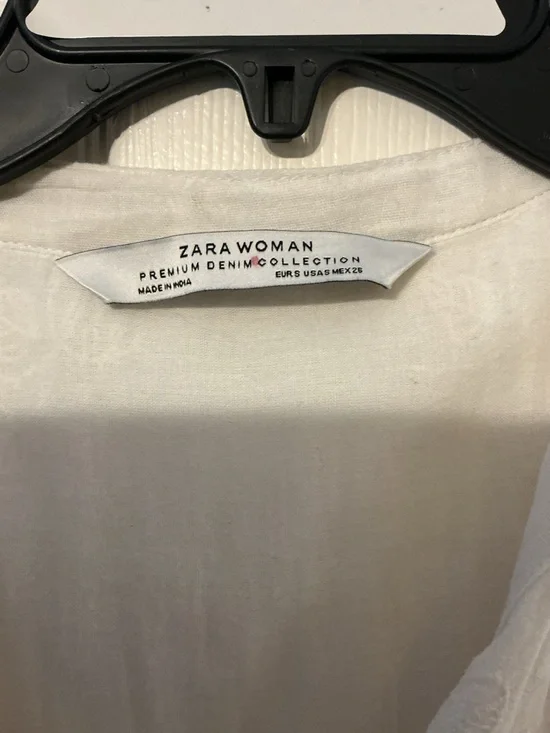 Zara Cream Embroidered Long Sleeve Babydoll Dress Womens Small Cottagecore Fairy - Picture 4 of 13